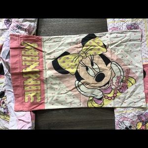 Vtg Minnie Mouse Twin Bed Flannel Sheet set